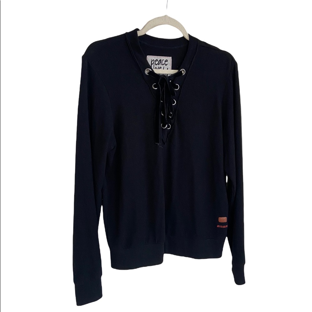 Peace Love World Grommet Sweater - Picture 2 of 14